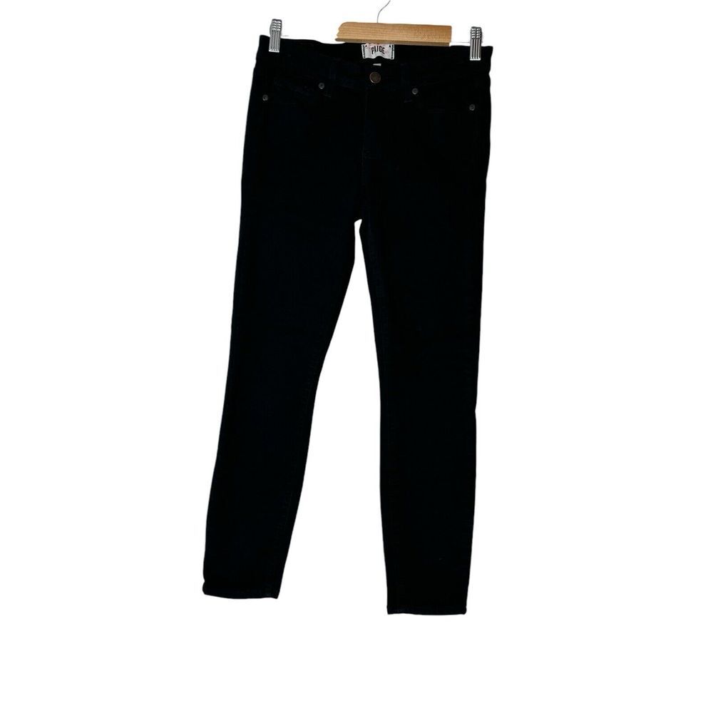 Paige Jeans Women Size 27‎ Black Verdugo Skinny Mid Rise Ankle Length Stretch